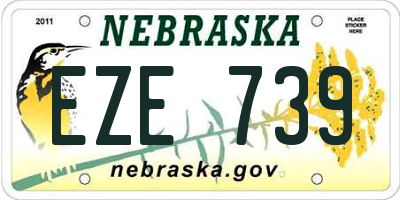 NE license plate EZE739
