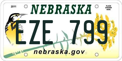 NE license plate EZE799