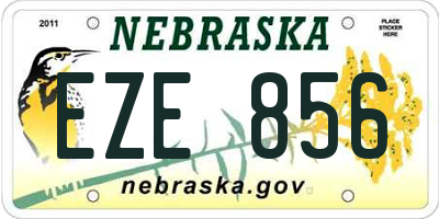 NE license plate EZE856