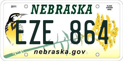 NE license plate EZE864