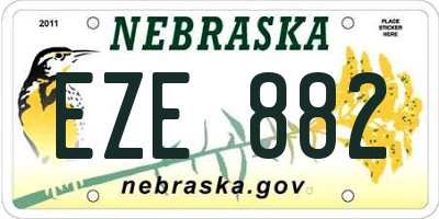 NE license plate EZE882