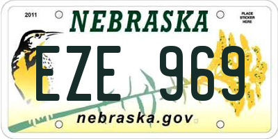 NE license plate EZE969