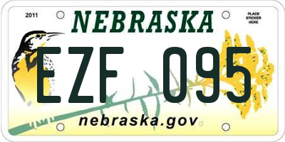 NE license plate EZF095