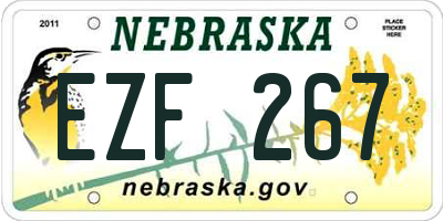 NE license plate EZF267