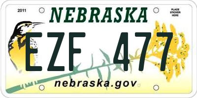 NE license plate EZF477