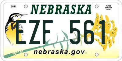 NE license plate EZF561