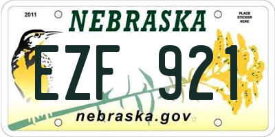 NE license plate EZF921