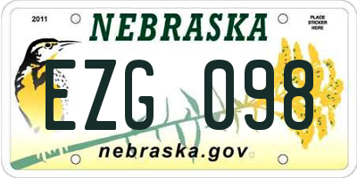 NE license plate EZG098