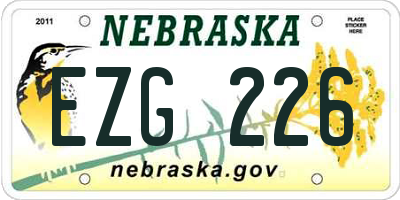 NE license plate EZG226