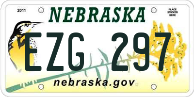 NE license plate EZG297
