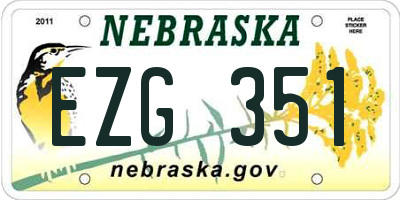 NE license plate EZG351