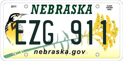 NE license plate EZG911