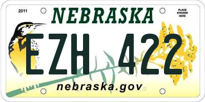 NE license plate EZH422