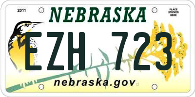 NE license plate EZH723