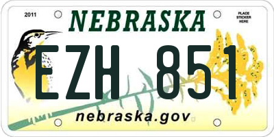 NE license plate EZH851