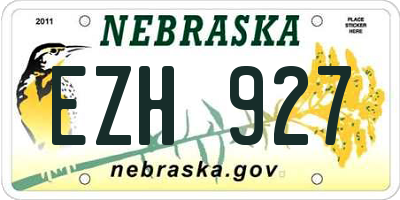 NE license plate EZH927