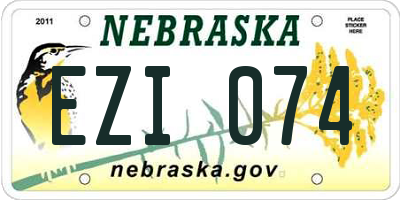 NE license plate EZI074