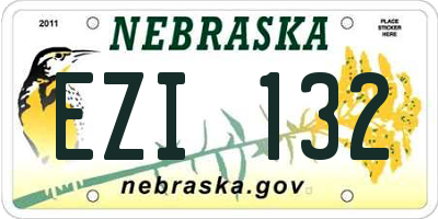NE license plate EZI132