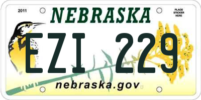 NE license plate EZI229