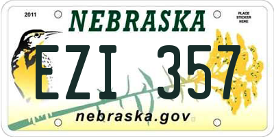 NE license plate EZI357
