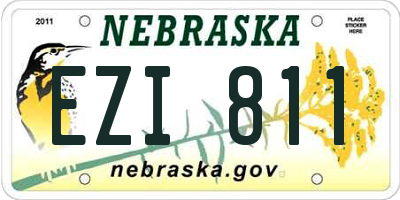 NE license plate EZI811