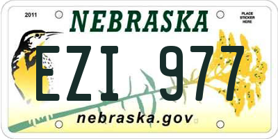 NE license plate EZI977