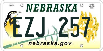 NE license plate EZJ257