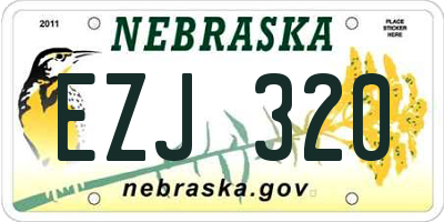 NE license plate EZJ320