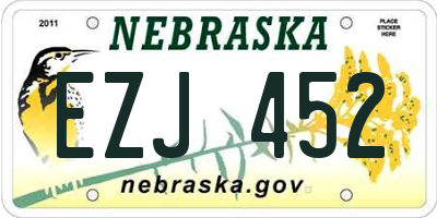 NE license plate EZJ452