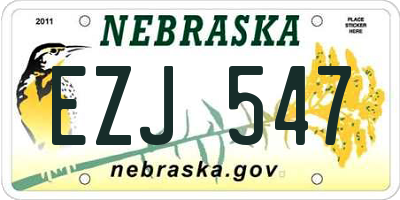 NE license plate EZJ547