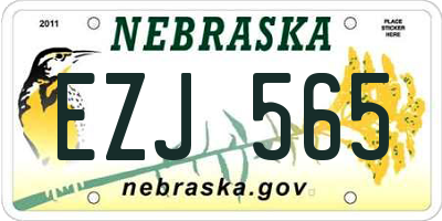 NE license plate EZJ565