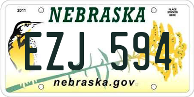 NE license plate EZJ594