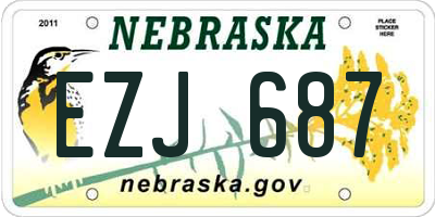 NE license plate EZJ687