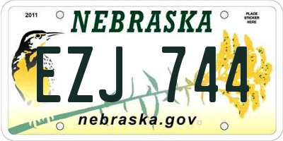 NE license plate EZJ744