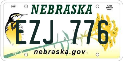 NE license plate EZJ776