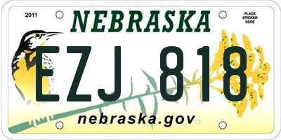 NE license plate EZJ818