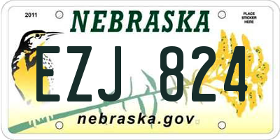 NE license plate EZJ824