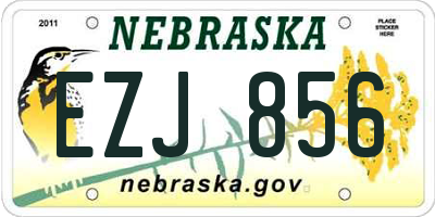 NE license plate EZJ856