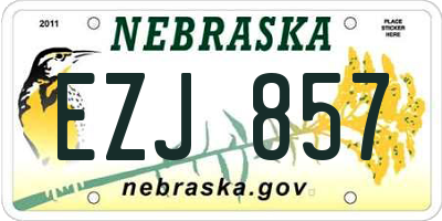 NE license plate EZJ857