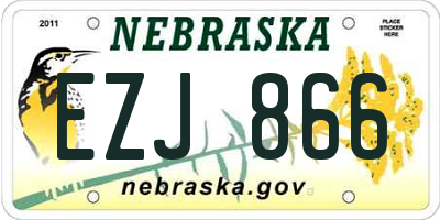 NE license plate EZJ866