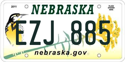 NE license plate EZJ885