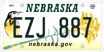 NE license plate EZJ887