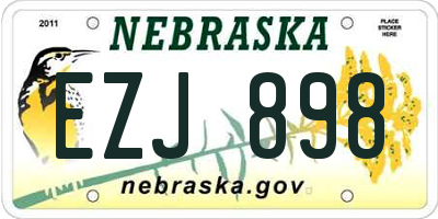 NE license plate EZJ898