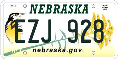 NE license plate EZJ928