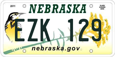 NE license plate EZK129