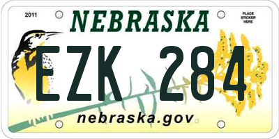 NE license plate EZK284