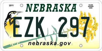 NE license plate EZK297