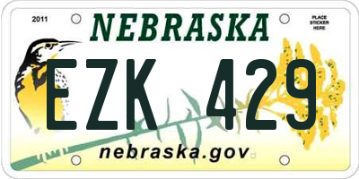 NE license plate EZK429