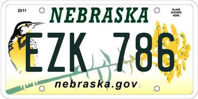 NE license plate EZK786