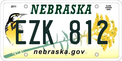 NE license plate EZK812